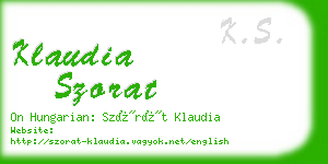 klaudia szorat business card